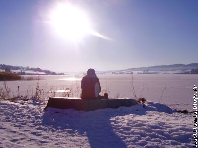 Ptite Chérie sur notre beau lac gelé